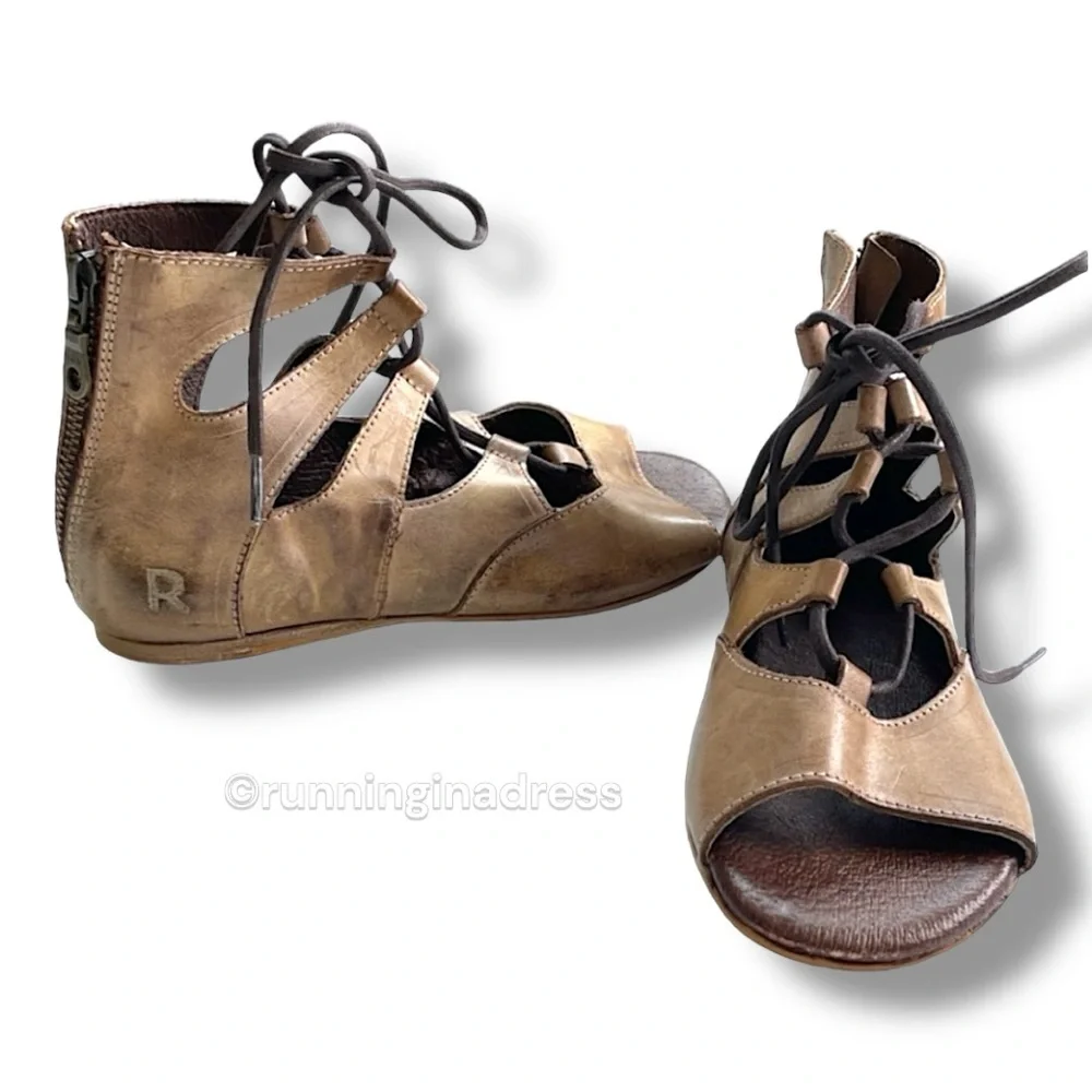 NWT Bed Stu Roan Women’s Winnie Leather Strappy Gladiator Sandal Size 6 In Tan - Picture 7 of 12